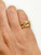 Vintage 18k Yellow Gold 1.10 TCW Natural Diamond & Pink Sapphire Wide Ring VS2