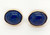 Vintage 14k yellow gold 11Ct cabochon lapis lazuli bezel set stud earrings