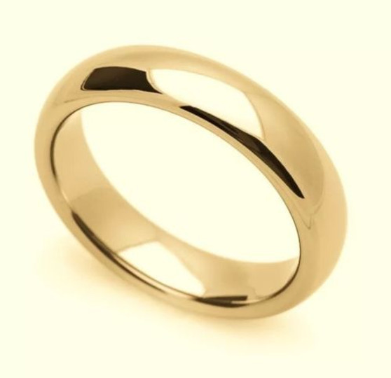 Solid 14K Yellow Gold 4 MM Size 8 Comfort Fit Wedding Ring Band Mens Womens