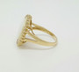 Vintage 18k Yellow Gold Diamond and Mother of Pearl Cluster Ring Size 5