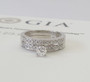 0.61Ct natural round diamond 14k white gold engagement ring & wedding band match