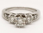 0.80Ct Round Diamond Solitaire With Accent 14k White Gold Bridal Engagement Ring