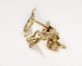 14k Solid Yellow Gold Heart And Arrow Stud Earrings Men Push Back