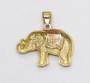 buy Solid Multi Color Gold Elephant Charm Pendant 23 MM Men's