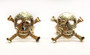 14k Solid Yellow Gold Skull Punk Rock Gothic Halloween Stud Earrings 11 MM