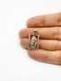 14K Solid Tri Color Gold Virgin Mary Guadalupe Religious Rectangle Pendant 18MM