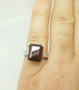 14k White Gold Diamond & Red Garnet Ring 7.29 Ct VS2,G Size 6.75 Emerald Cut