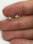 14k Real Yellow Gold Starfish Sea Life Ocean Summer Stud Earrings Push Back 7MM