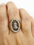 14k Solid Yellow Gold Mens Ring Virgin Mary Guadalupe CZ 5.6 Grams