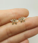 14k Solid Yellow Gold Butterfly Mariposa Stud Earrings Women/Children Push Back