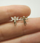 14k Solid Yellow Gold Angel Stud Earrings Women/Children Push Back