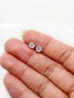 18K Solid White Gold 0.40 TCW Diamond Flower Cluster Stud Earrings 6 MM VS2, F