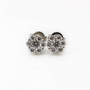 18K Solid White Gold 0.40 TCW Diamond Flower Cluster Stud Earrings 6 MM VS2, F