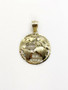 Real 10K Yellow Gold 0.90" Round Globe Planet Earth World Map Pendant 1.9 Grams