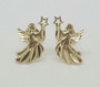 14k Solid Yellow Gold Fairy Angel Stud Earrings Women/Children/Men Push Back