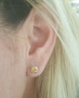 buy Rose Gold Rose Flower Stud Earrings Women/Girls Push Back online