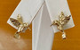 14K Yellow Gold 3D Hummingbird Stud Earrings Women/Men Push Back