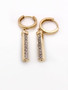 14k Yellow Gold 0.35 TCW Natural Diamond Drop Dangle Bar Earrings