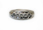 0.08 TCW Five Natural Diamond 14K White Gold Wedding Anniversary Ring, I1, H