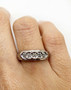 0.08 TCW Five Natural Diamond 14K White Gold Wedding Anniversary Ring, I1, H