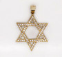 Star of David Jewish Symbol 10K Solid Yellow Gold CZ Pendant 6.8 Grams, 1.96 "