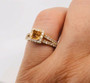 14K Yellow Gold 0.63 TCW Diamond Semi Mount Engagement Ring Center 0.50 Ct