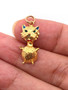 Vintage 18k Yellow Gold Painted Enamel Fat Cat Pendant