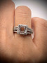 14K White Gold 0.52 TCW Diamond Semi Mount Engagement Ring Center 5.5 mm Square
