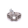 14K White Gold 0.52 TCW Diamond Semi Mount Engagement Ring Center 5.5 mm Square