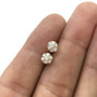 Solid Rose Gold Diamond Flower Cluster Stud Earrings Unisex