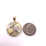 Real 10K Two Tone Gold 1.10" Round Globe Planet Earth World Map Pendant 3.2 Gr