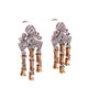 18K White Gold 1.89 TCW Natural Diamond Dangle Earrings 1.22"