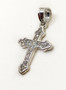 14k Solid White Gold Cubic Zirconia Small Dainty Cross Charm Pendant