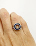 14K White Gold Semi Mount Ring 1.08 Ct Natural Sapphire & Diamond 6.8 mm Center