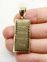 10K Solid Yellow Gold Brick Bar Fine Gold Bar Pendant