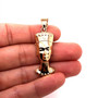 10K Yellow Gold Egyptian Queen Cleopatra Nefertiti Charm Pendant 4.6 Gr 2 Inches