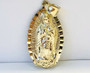 how to buy Solid Yellow Gold Virgin Mary Guadalupe Mens Pendant Large