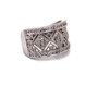 14K Solid White Gold 0.46 TCW Natural Diamond Womens Wide Ring VS2, H