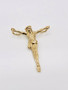 Yellow Gold Jesus Christ Open Hand Cross Crucifix Pendant Women