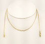 Womens Gold Diamond Cut Valentino Star chain Necklace