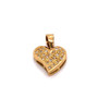 18k Yellow Gold 0.18 TCW Natural Diamond Heart Pendant Necklace