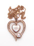 0.46 CARAT G VS2 Natural Diamond Mother Of Pearl Heart Pendant 18K Rose Gold