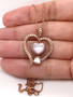 0.46 CARAT G VS2 Natural Diamond Mother Of Pearl Heart Pendant 18K Rose Gold