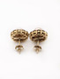 14K Solid Yellow Gold 2 Ct Natural Diamond & Pearl Cluster Stud Earrings