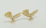 how to buy 14k Solid Yellow Gold Eagle Bird Stud Earrings Open Wings Eagle Push Back