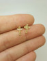 buy Solid Yellow Gold Cross Stud Earrings Women/Children Push Back online