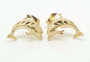 14k Solid Yellow Gold Dolphin Stud Earrings Women/Children Push Back 10MM