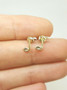 14k Solid Yellow Gold Music Note Stud Earrings Women/Children Push Back 10 MM