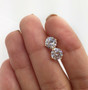 14k Yellow Gold 7 MM Cubic Zirconia Push Back Stud Earrings Men,Women, Children