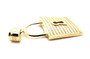 Men’s 10K Solid Yellow Gold Large Pad Lock Pendant 2 Inches